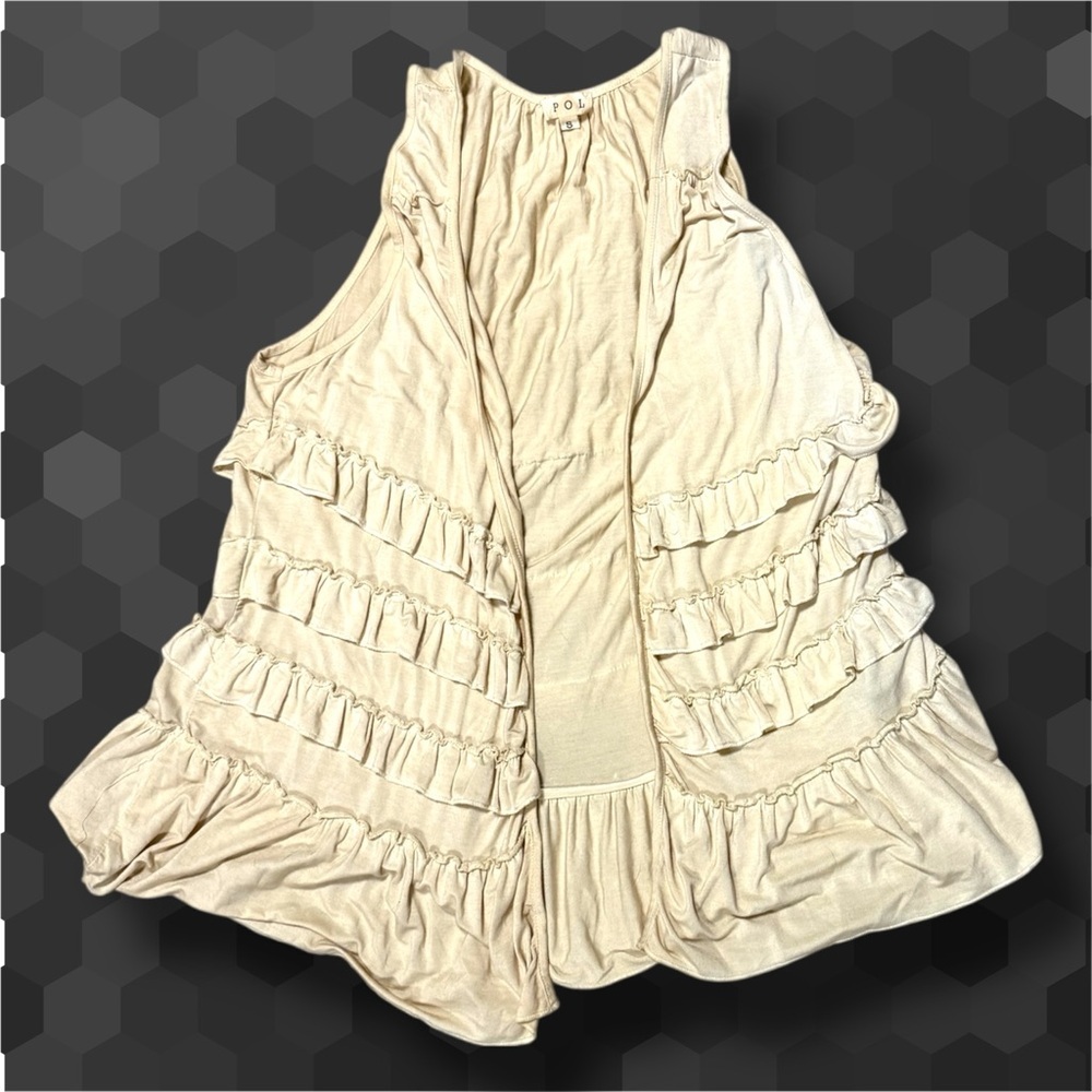 POL Cream Fringe Cardigan
